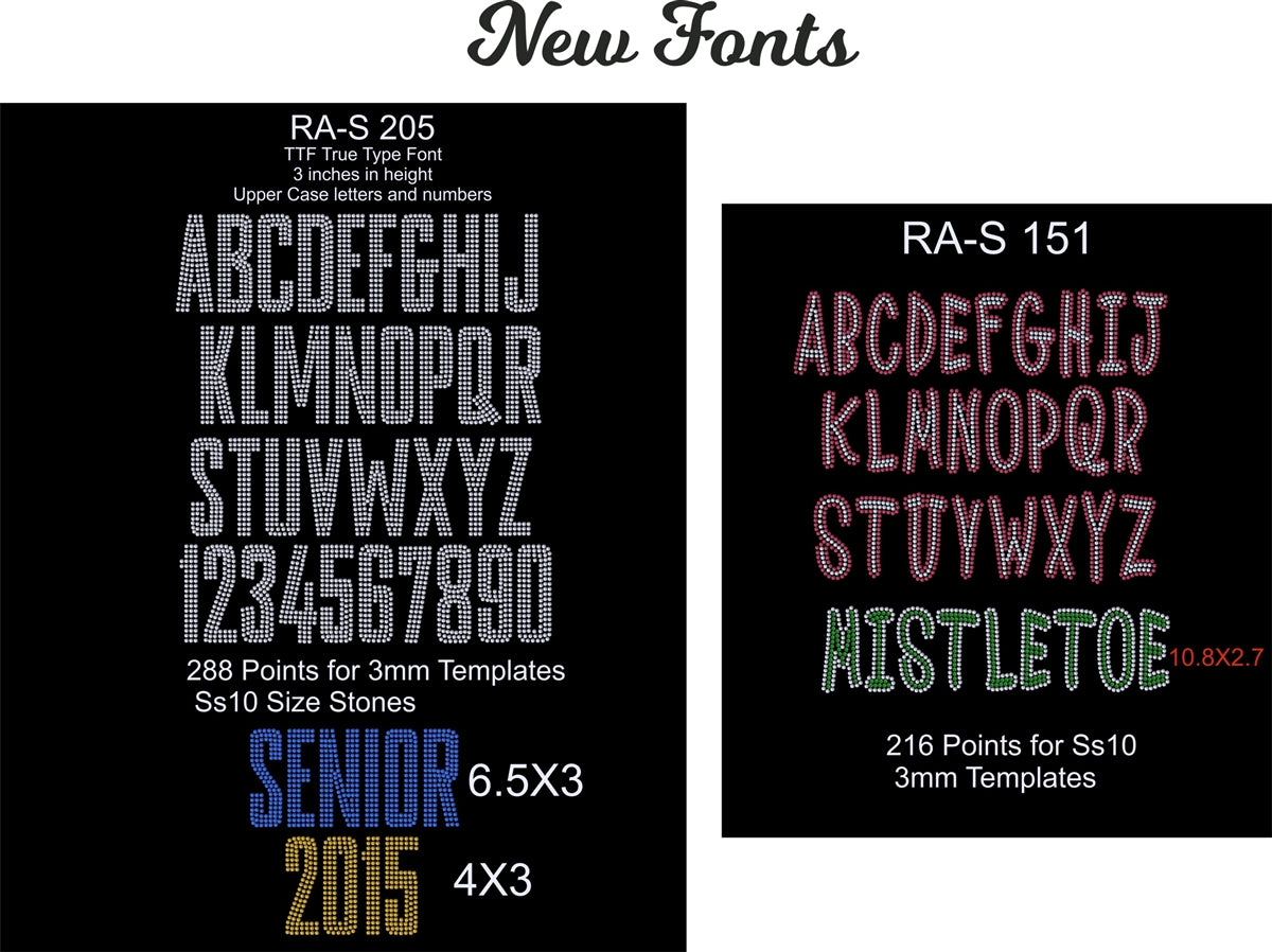 Holiday Deal 1 ,TTF Rhinestone Fonts & Rhinestone Designs