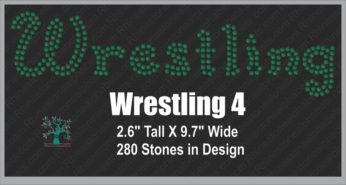 Wrestling Word 4 Rhinestone TTF Alphabets and Rhinestone Designs