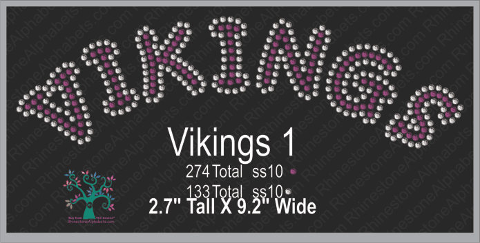 Vikings Word 1 Rhinestone TTF Alphabets and Rhinestone Designs
