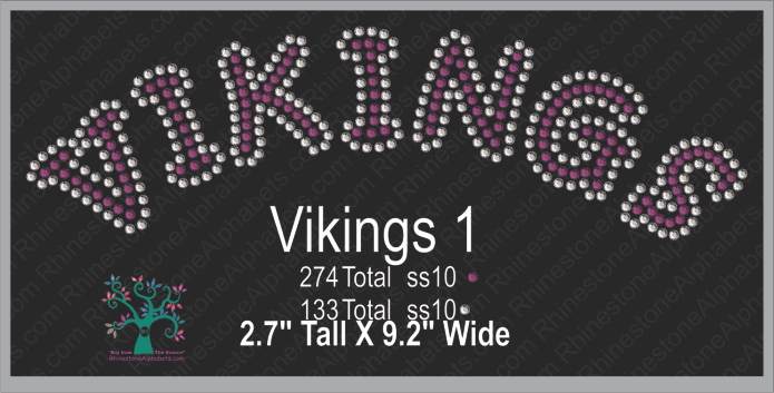 Vikings Word 1 Rhinestone TTF  Alphabets and Rhinestone Designs