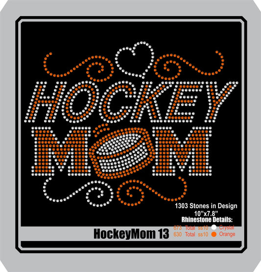 Hockey Mom 13 ,TTF Rhinestone Fonts & Rhinestone Designs