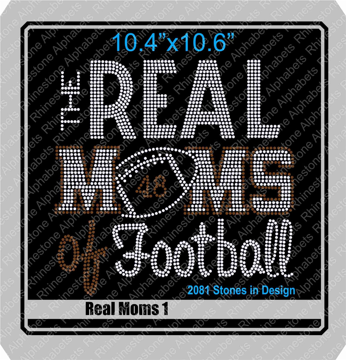 Real Moms of Football Combo Pack ,TTF Rhinestone Fonts & Rhinestone Designs