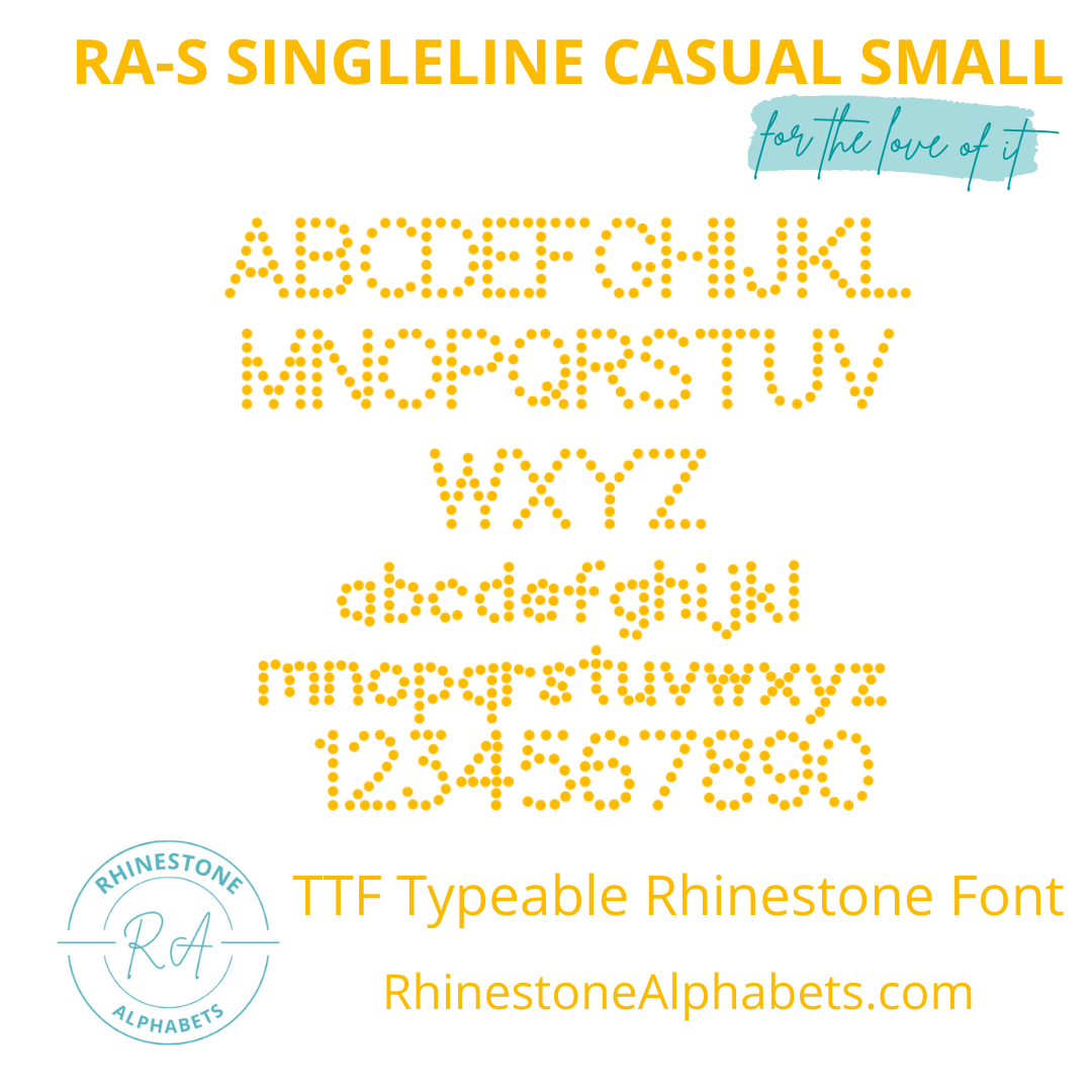 RA-S Singleline Casual Small - RhinestoneAlphabets