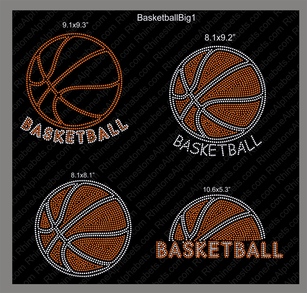 Basketball Design 1 ,TTF Rhinestone Fonts & Rhinestone Designs