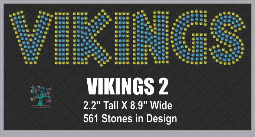 Vikings Word 2 Rhinestone TTF Alphabets and Rhinestone Designs