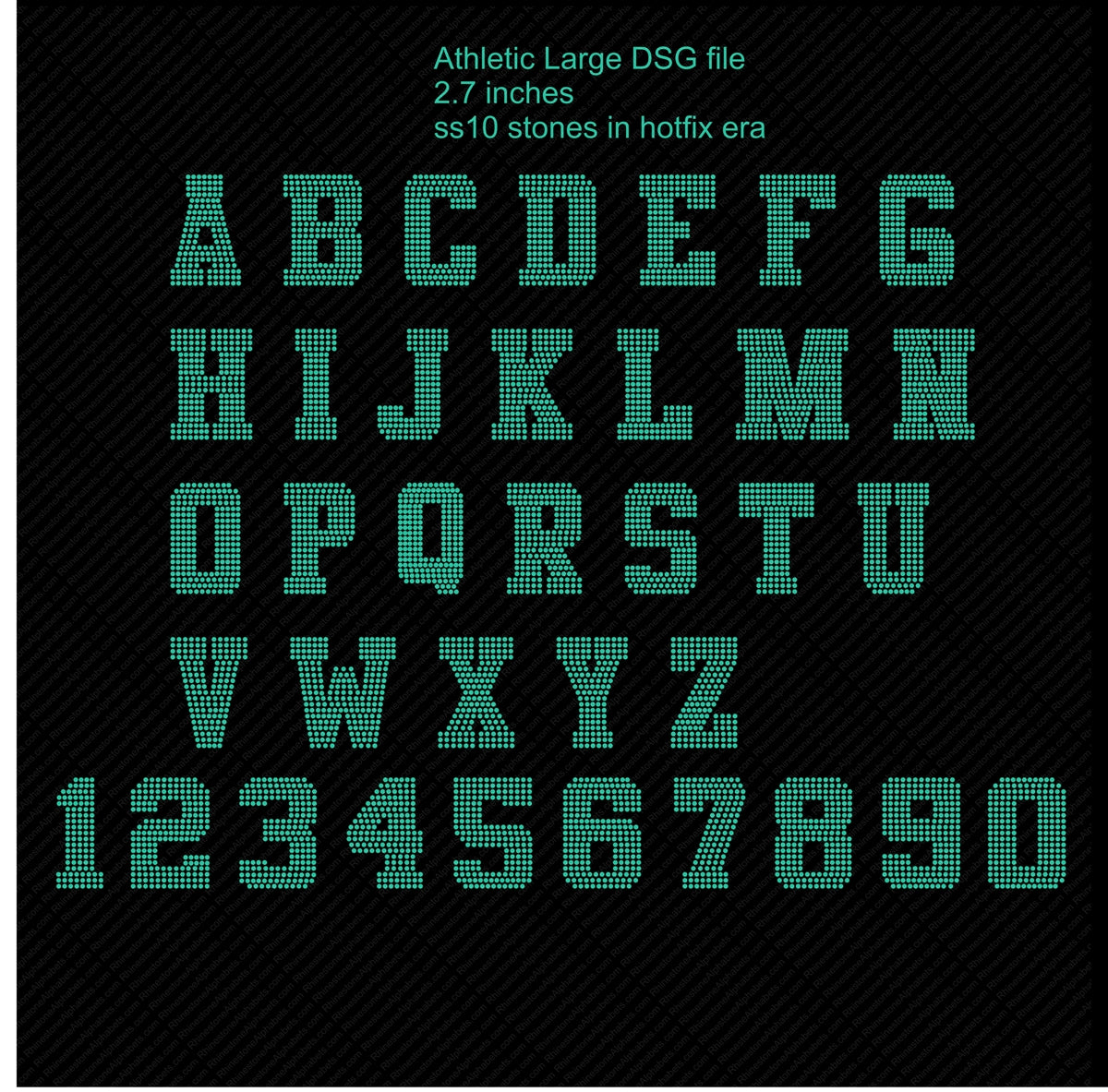 Athletic Large DSG ,TTF Rhinestone Fonts & Rhinestone Designs