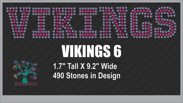 Vikings Word 6 Rhinestone TTF Alphabets and Rhinestone Designs
