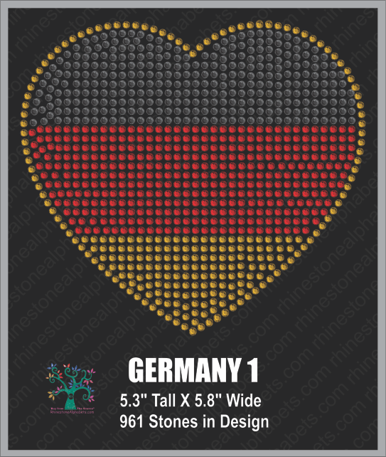 GERMANY Design 1 ,TTF Rhinestone Fonts & Rhinestone Designs