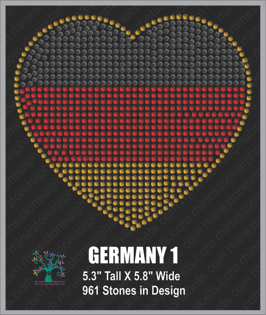 GERMANY  Design 1 ,TTF Rhinestone Fonts & Rhinestone Designs