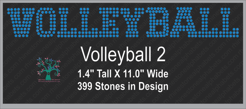Volleyball Word 2 Rhinestone TTF Alphabets and Rhinestone Designs