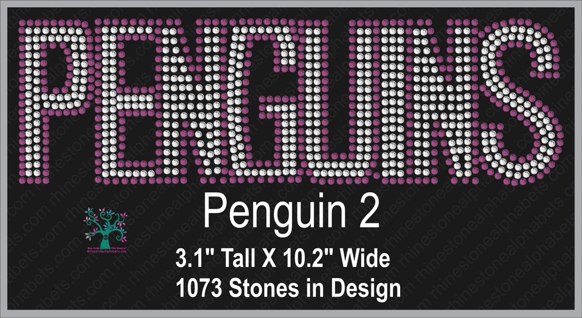Penguins Word 2 ,TTF Rhinestone Fonts & Rhinestone Designs