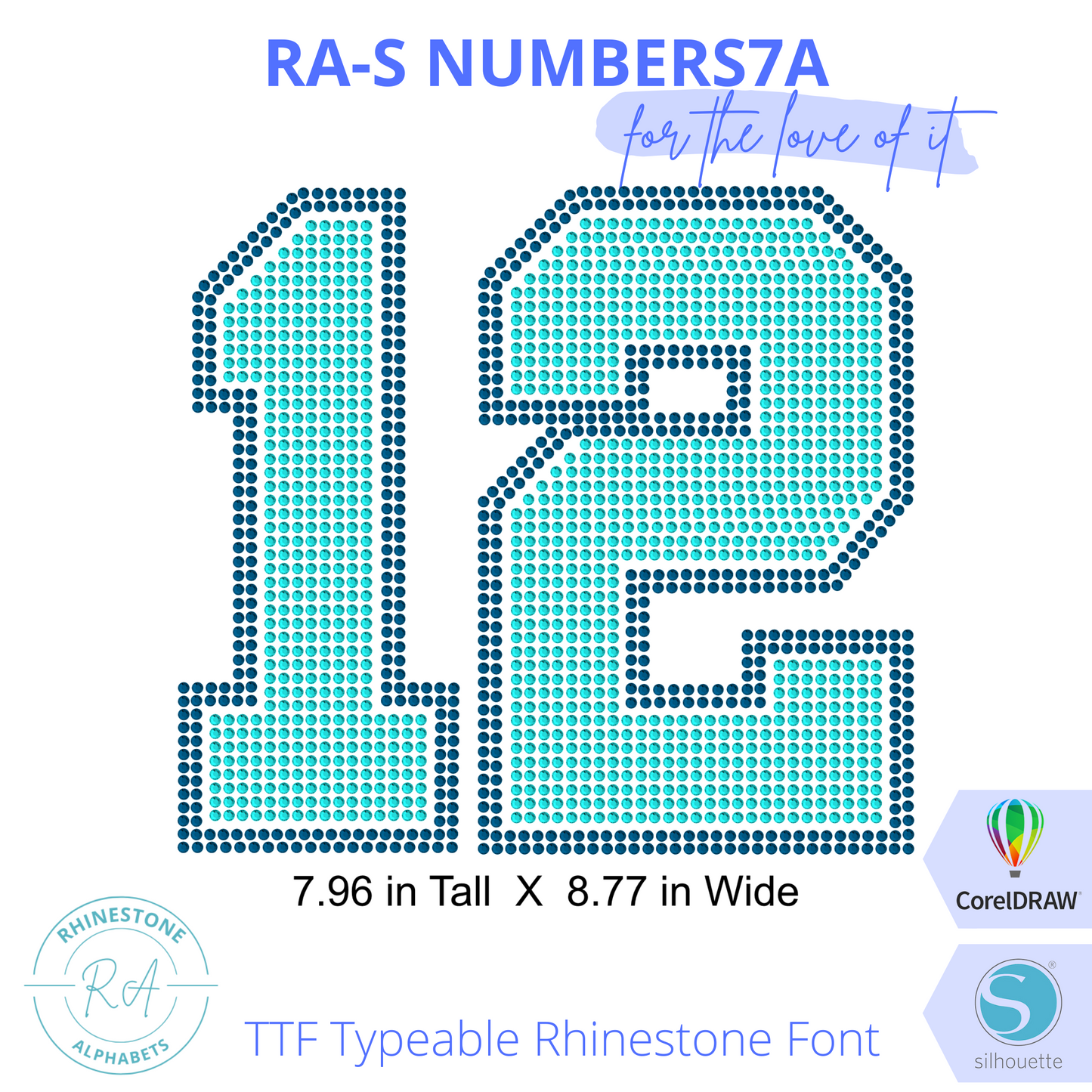 RA-S Numbers Athletic 7A - RhinestoneAlphabets