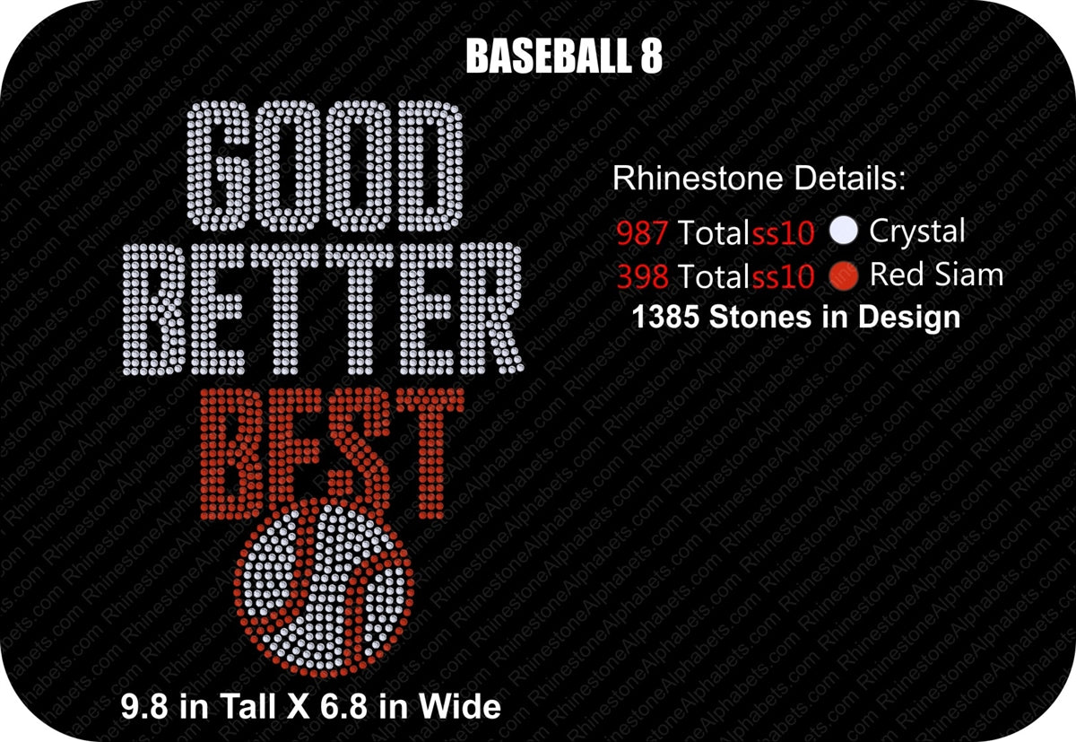 BASEBALL 8 ,TTF Rhinestone Fonts & Rhinestone Designs