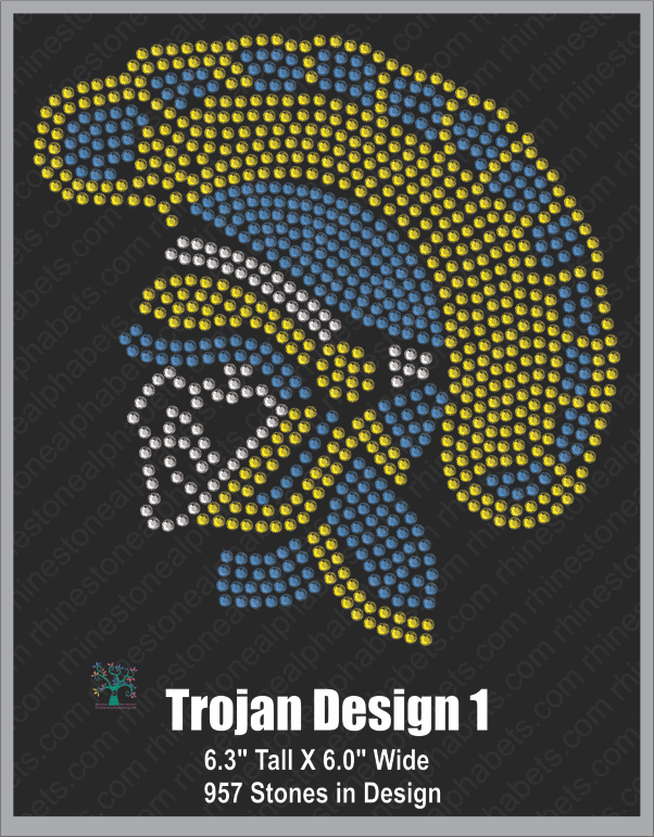 Trojan Design 1 Rhinestone TTF Alphabets and Rhinestone Designs