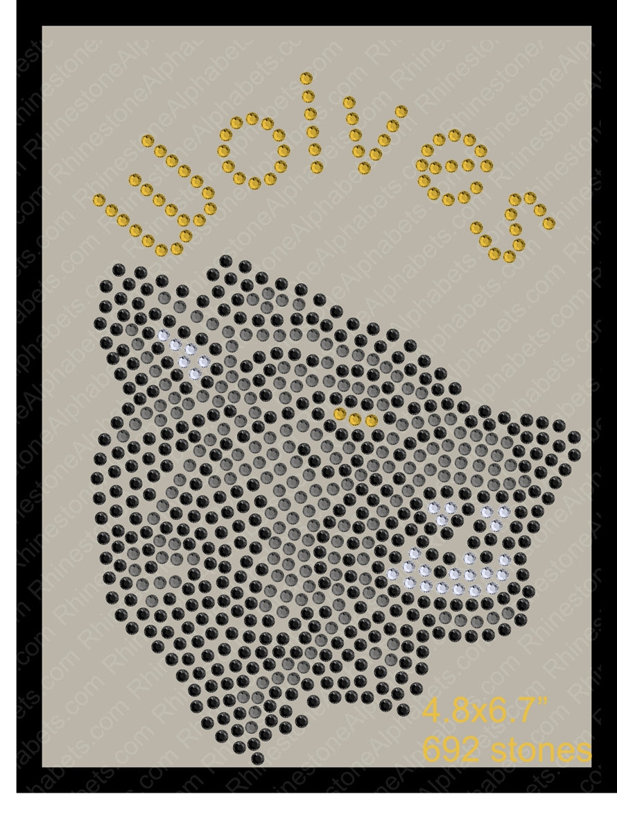 Tiny Wolves Rhinestone TTF Alphabets and Rhinestone Designs
