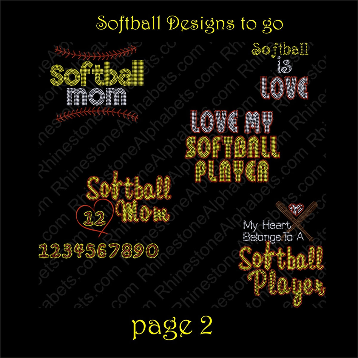 Baseball Softball Package ,TTF Rhinestone Fonts & Rhinestone Designs