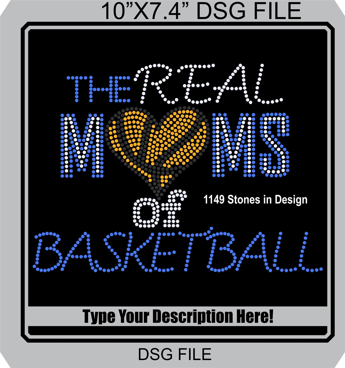 Real Moms of Baskeball DSG Files! ,TTF Rhinestone Fonts & Rhinestone Designs