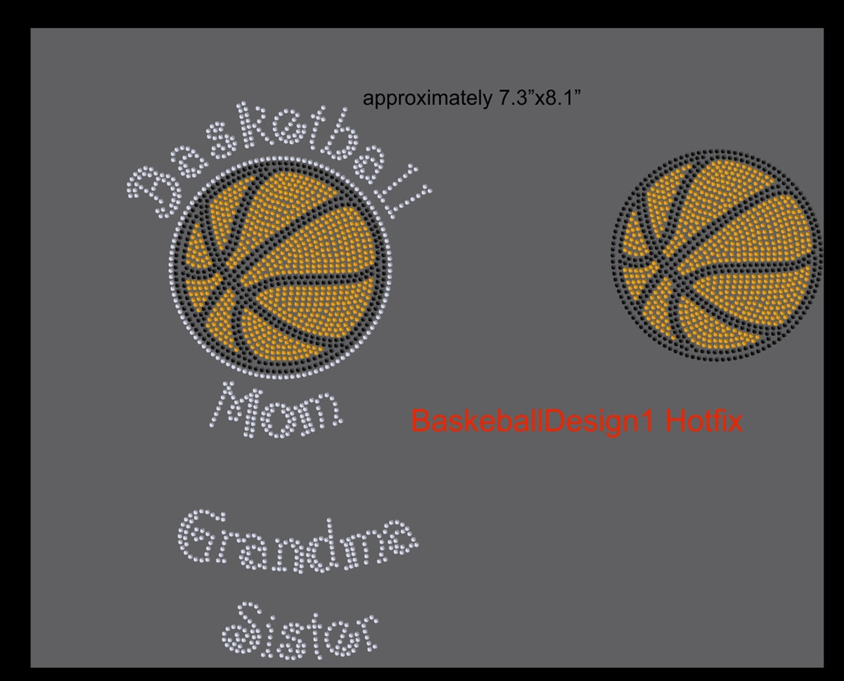 Basketball Design 1 Hotfix ,TTF Rhinestone Fonts & Rhinestone Designs