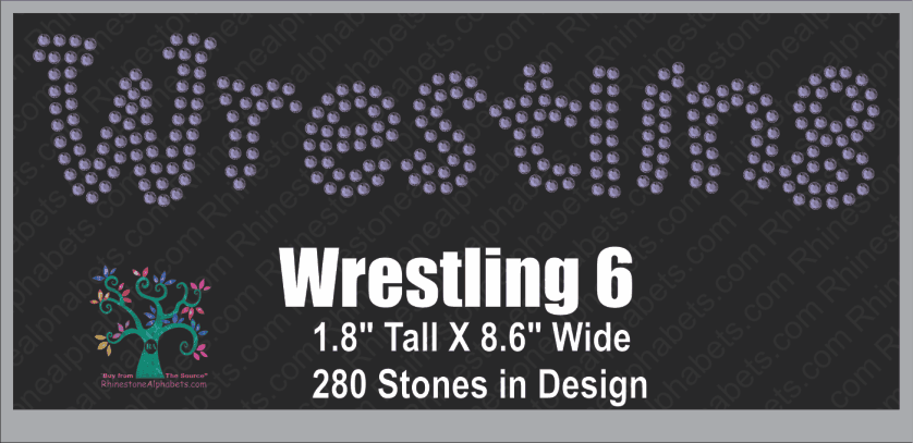 WrestlingWord 6 Rhinestone TTF Alphabets and Rhinestone Designs