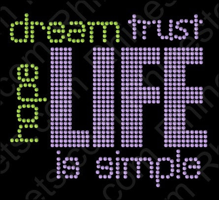 Life is Simple all ,TTF Rhinestone Fonts & Rhinestone Designs