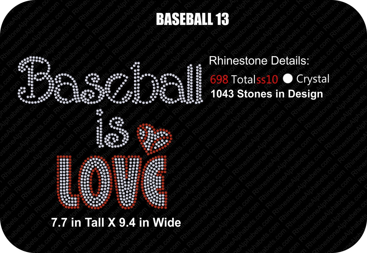 BASEBALL13 ,TTF Rhinestone Fonts & Rhinestone Designs