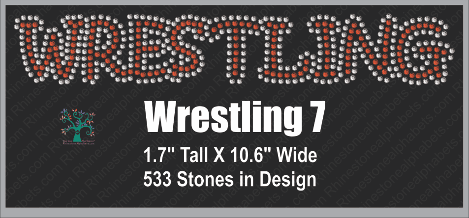 Wrestling Word 7 Rhinestone TTF Alphabets and Rhinestone Designs
