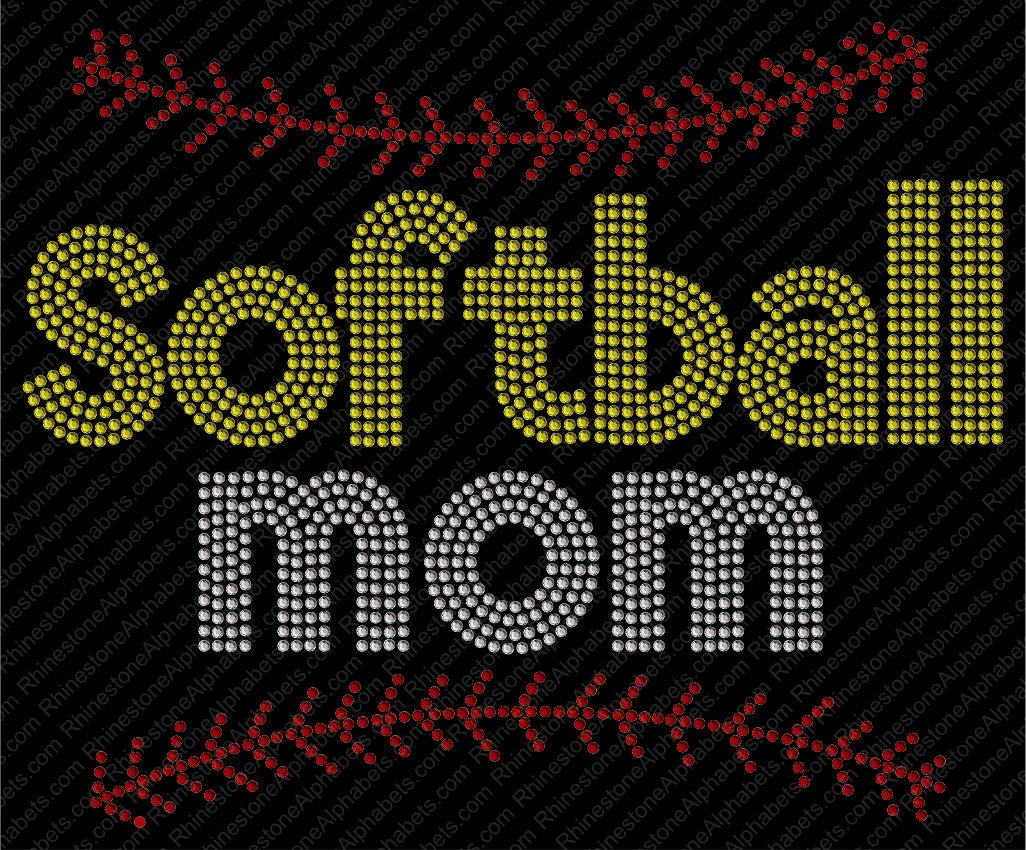 SOFTBALL 6 ,TTF Rhinestone Fonts & Rhinestone Designs