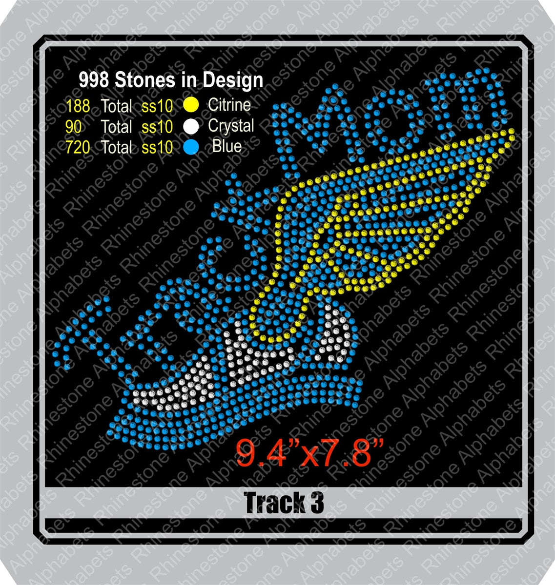 Track 3 Rhinestone TTF  Alphabets and Rhinestone Designs