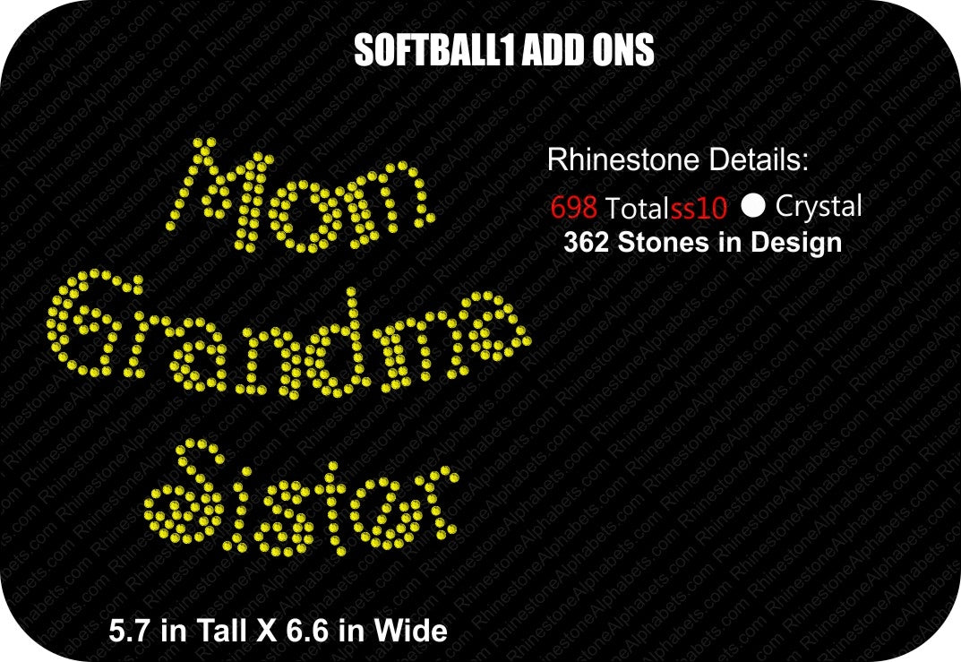 SOFTBALL 1 ,TTF Rhinestone Fonts & Rhinestone Designs