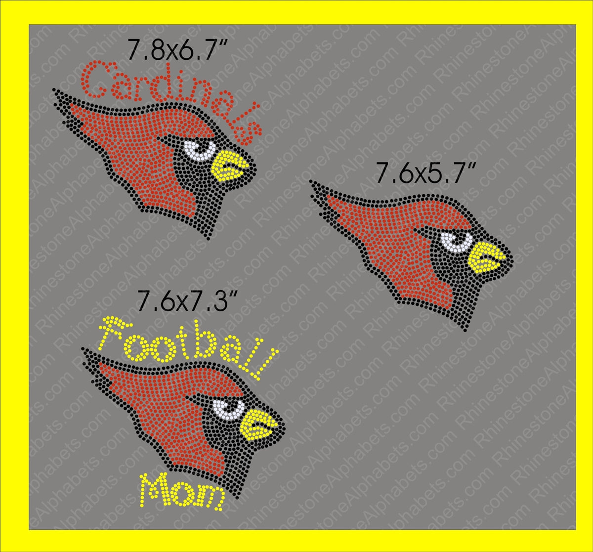 Cardinal2 fullsize mascot ,TTF Rhinestone Fonts & Rhinestone Designs