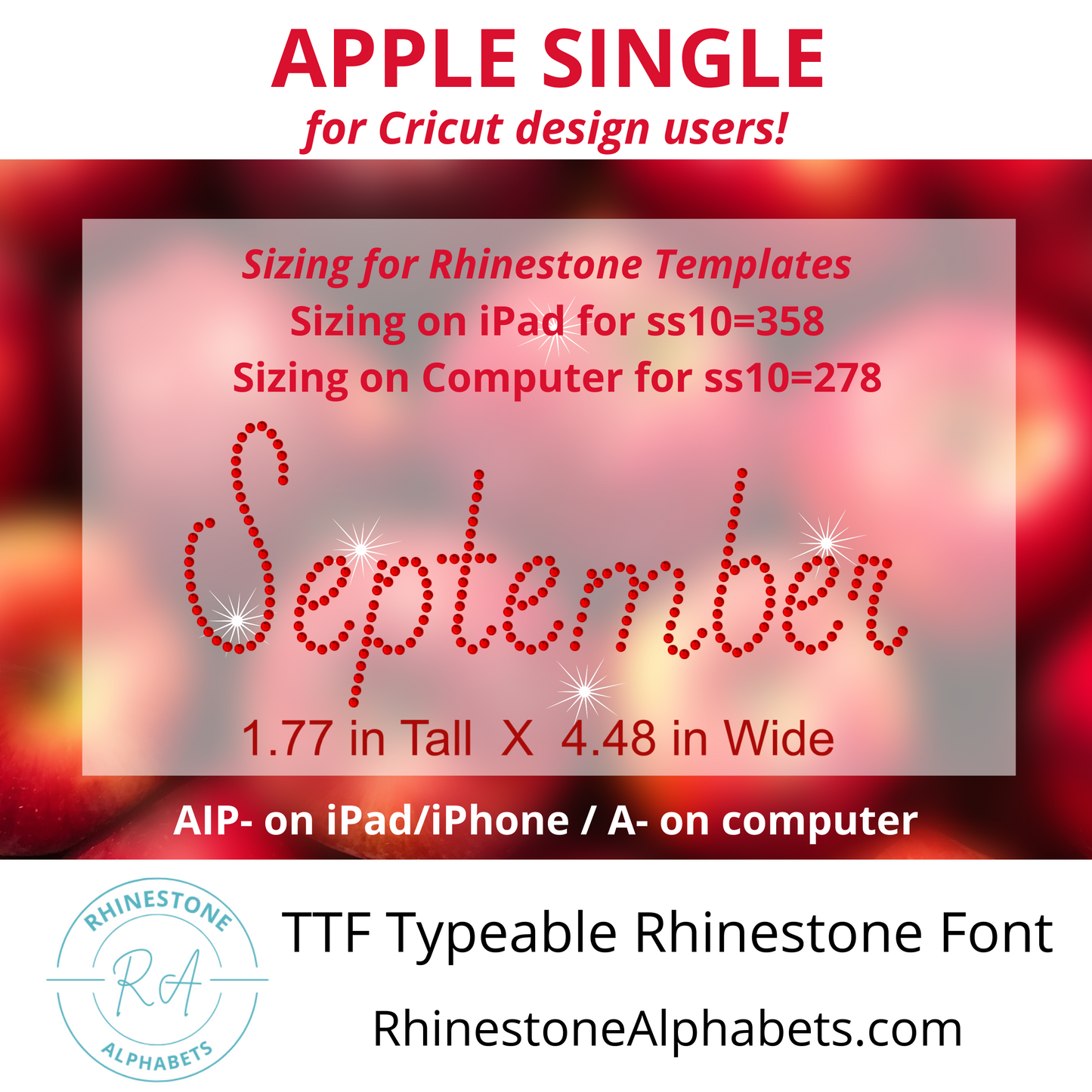 A-AppleSingle:  Cricut Sized OTF/TTF Font