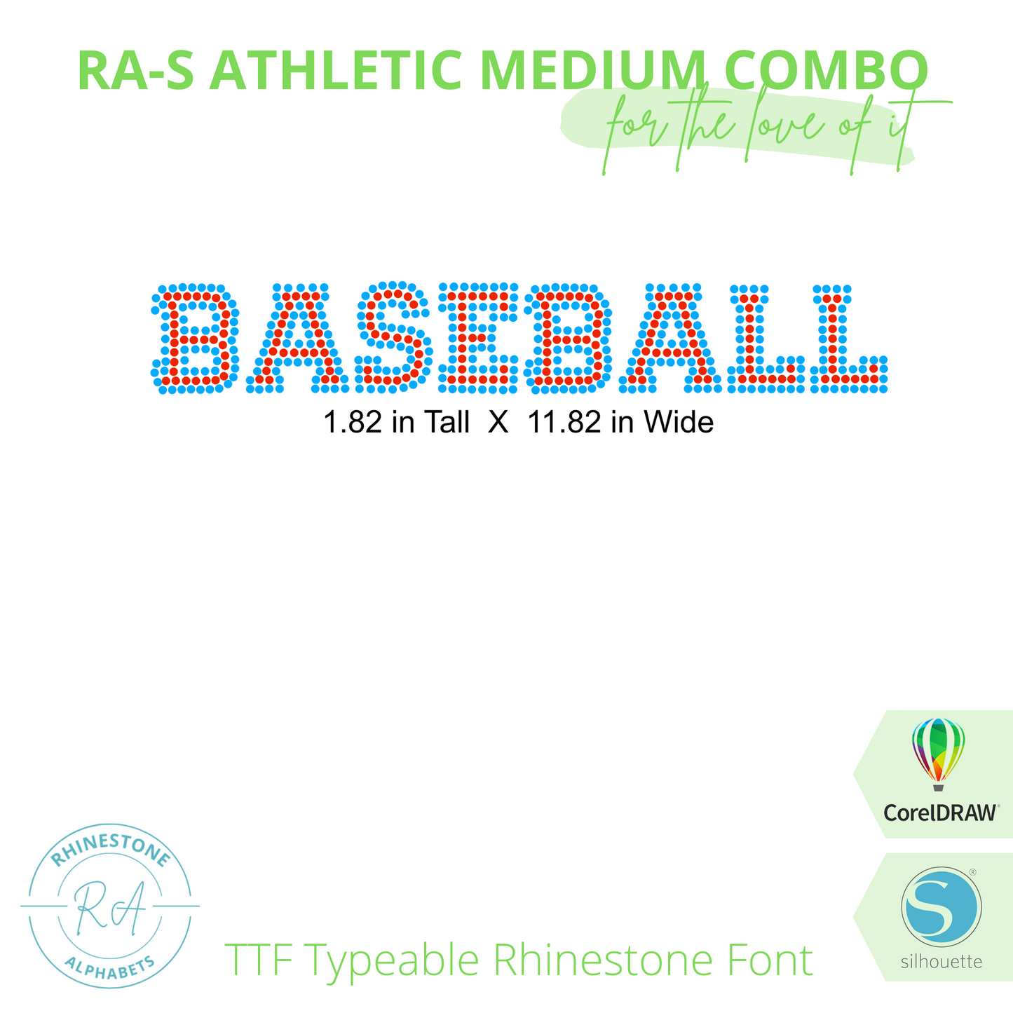 RA-S Athletic Medium Combo - RhinestoneAlphabets