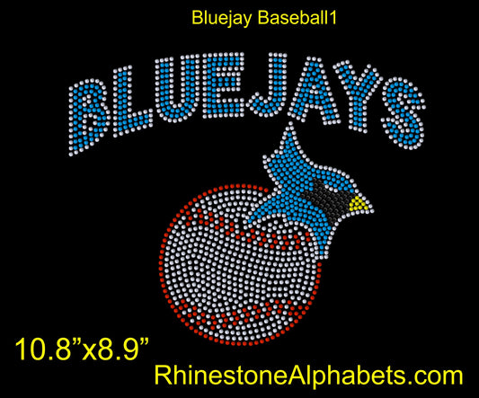 BlueJay mascot baseball Rhinestone Design