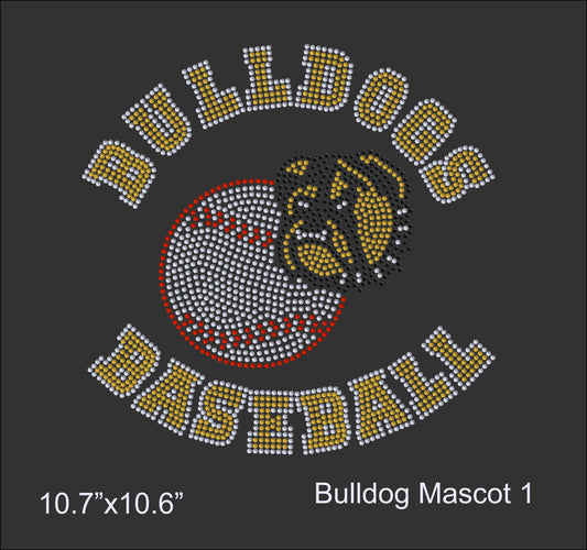 Bulldog Baseball 1 - Rhinestone TTF  Alphabets and Rhinestone Designs