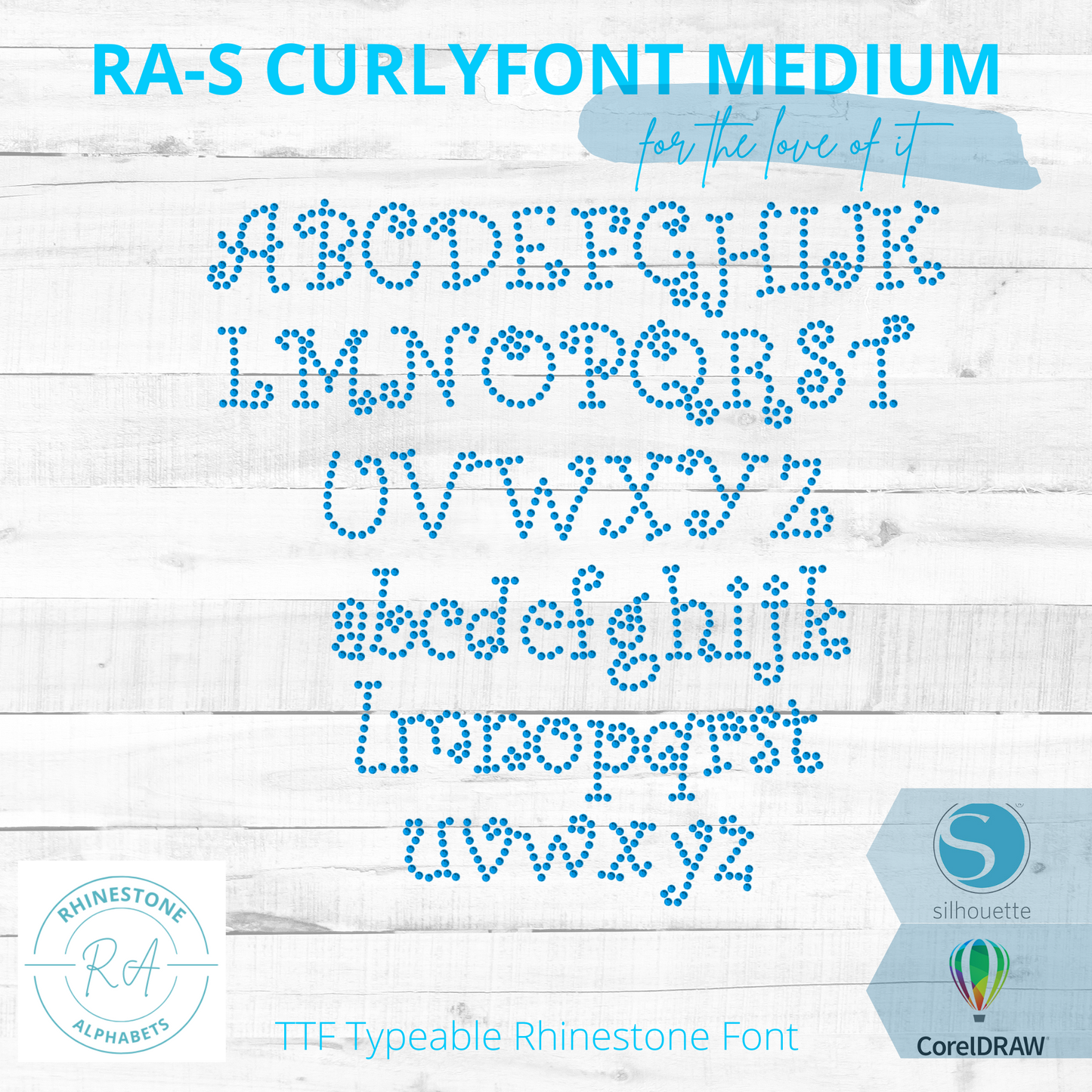 RA-S CurlyFontMedium - RhinestoneAlphabets