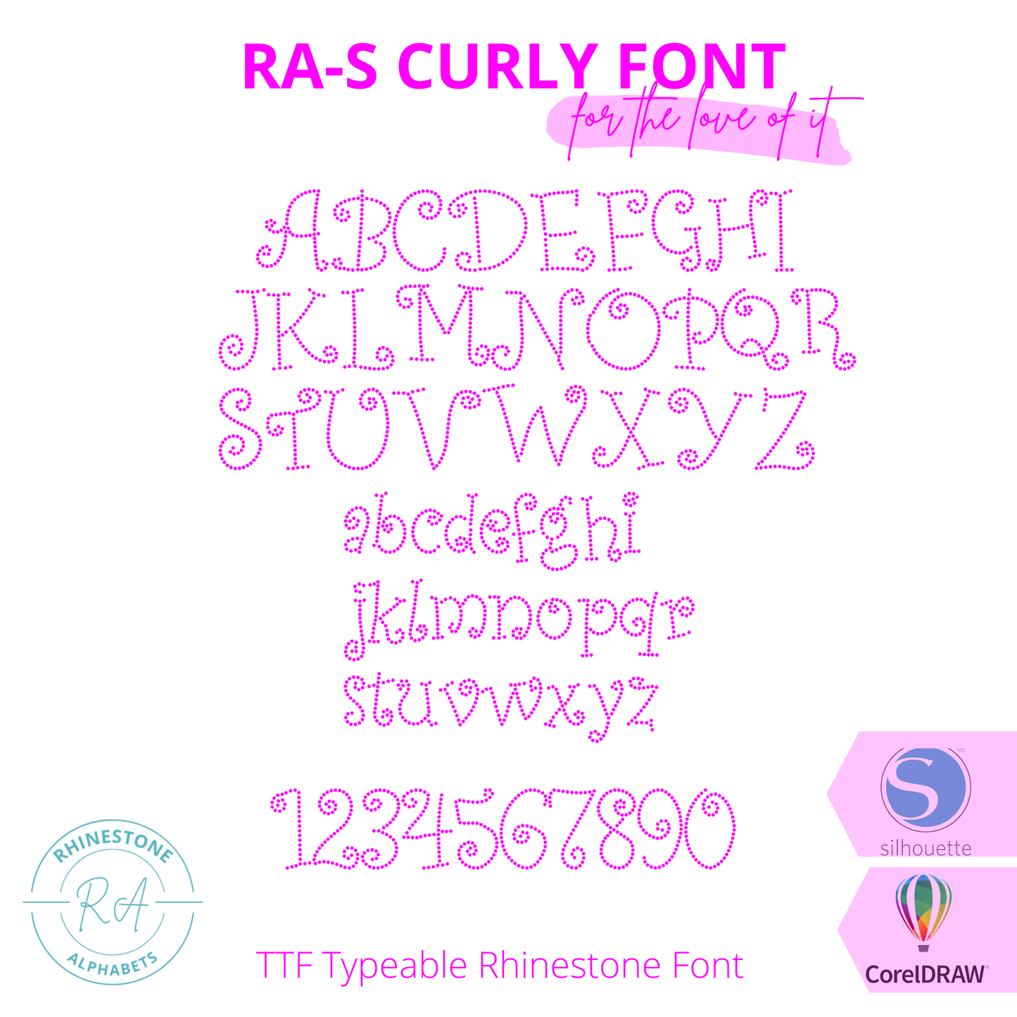 RA-S Curlyfont - RhinestoneAlphabets