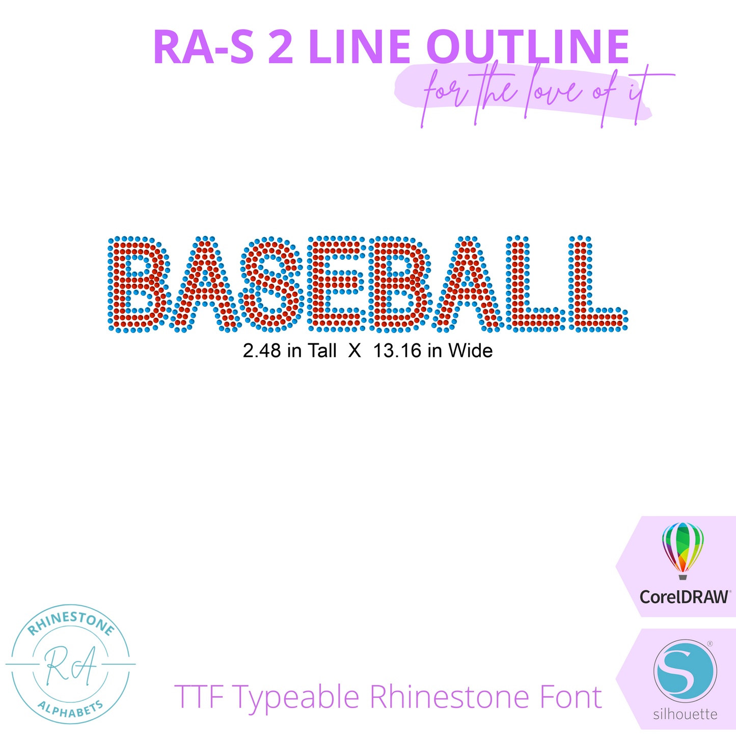 RA-S 2 LineOutline - RhinestoneAlphabets