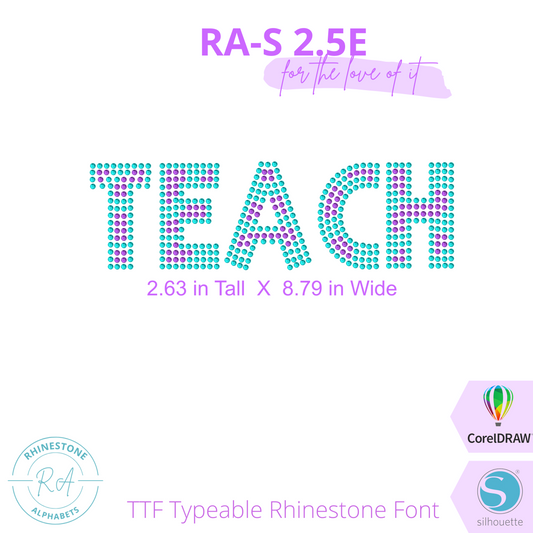 RA-S Round 2.5E - RhinestoneAlphabets