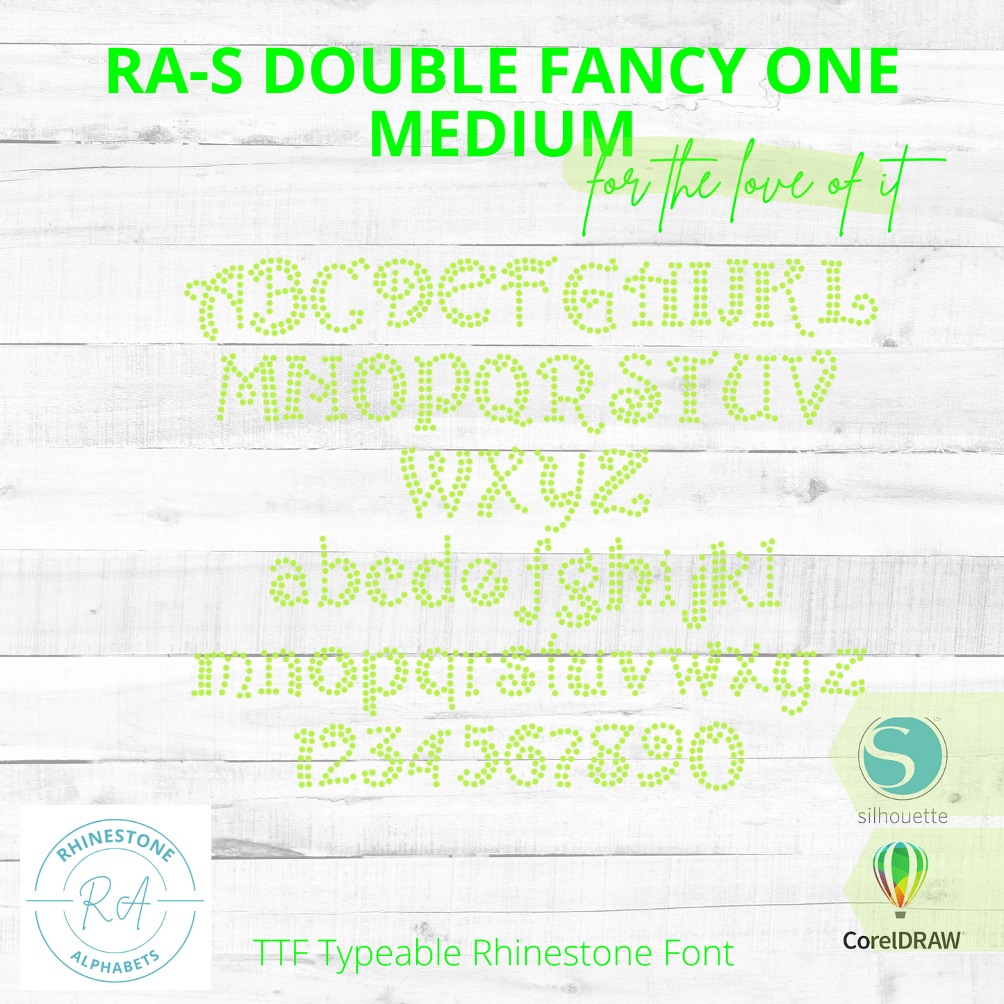RA-S Double Fancy One Medium - RhinestoneAlphabets