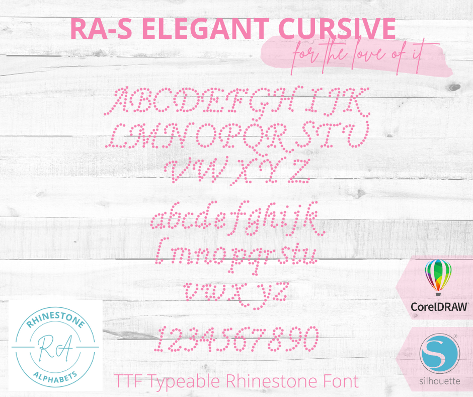 RA-S Elegant Cursive - RhinestoneAlphabets