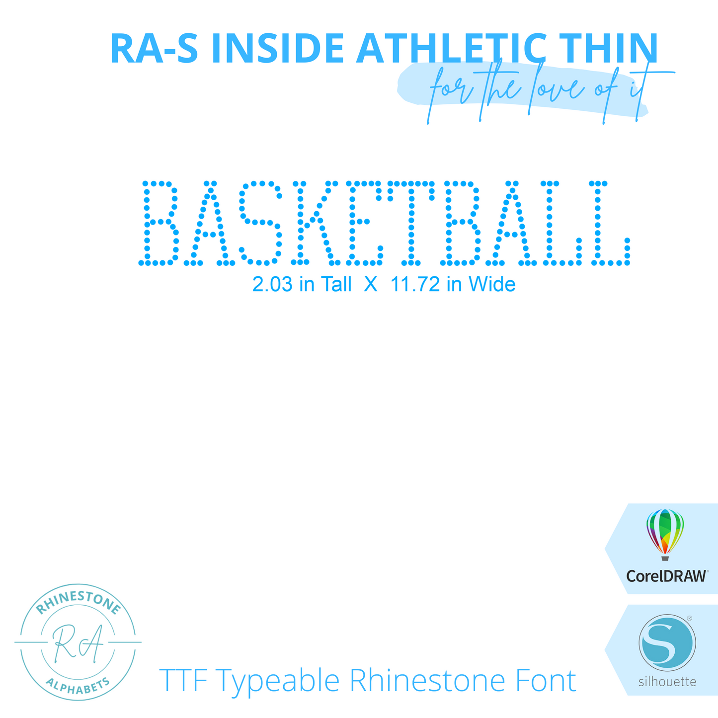 RA-S Inside Athletic Thin - RhinestoneAlphabets