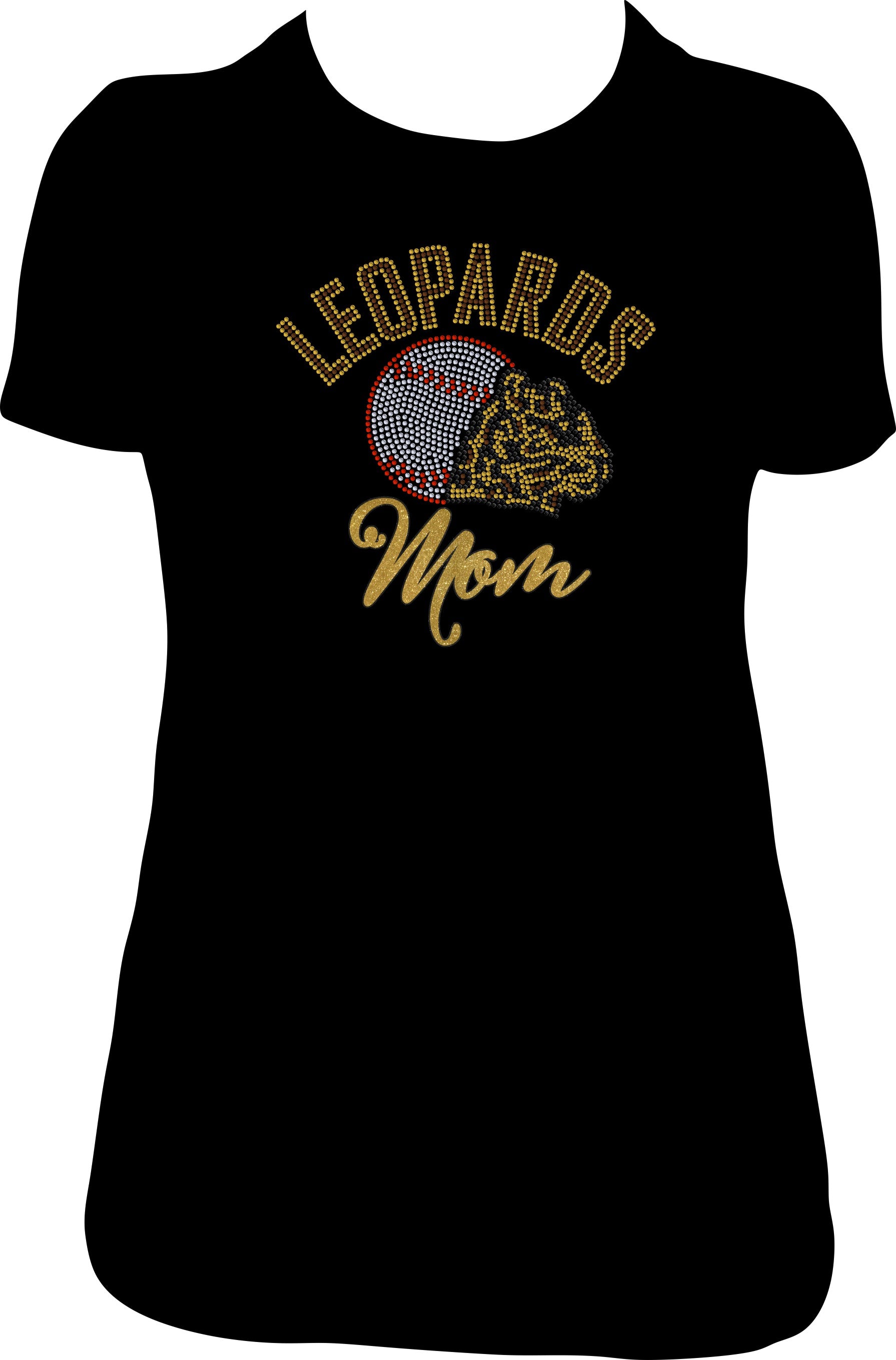 Leopard Baseball 1 - Rhinestone TTF  Alphabets and Rhinestone Designs