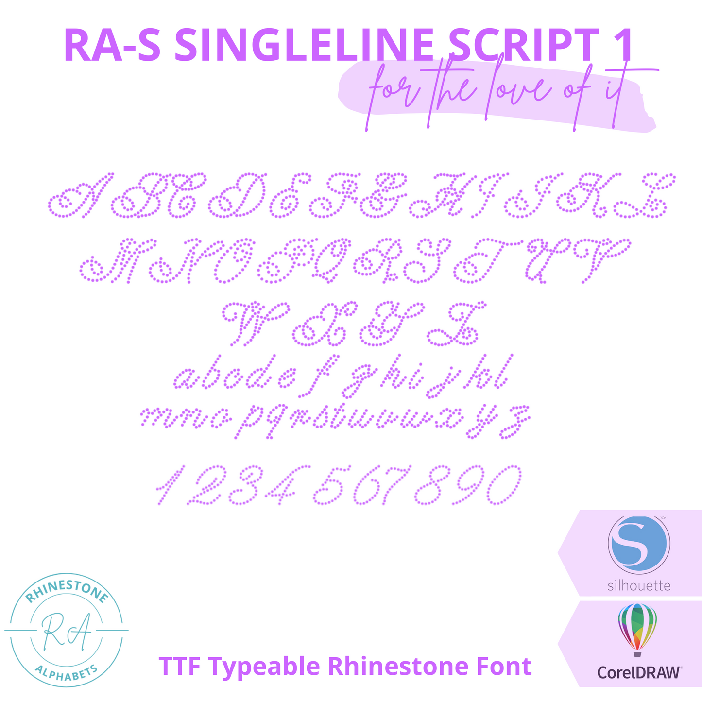 RA-S Singleline Script 1 - RhinestoneAlphabets