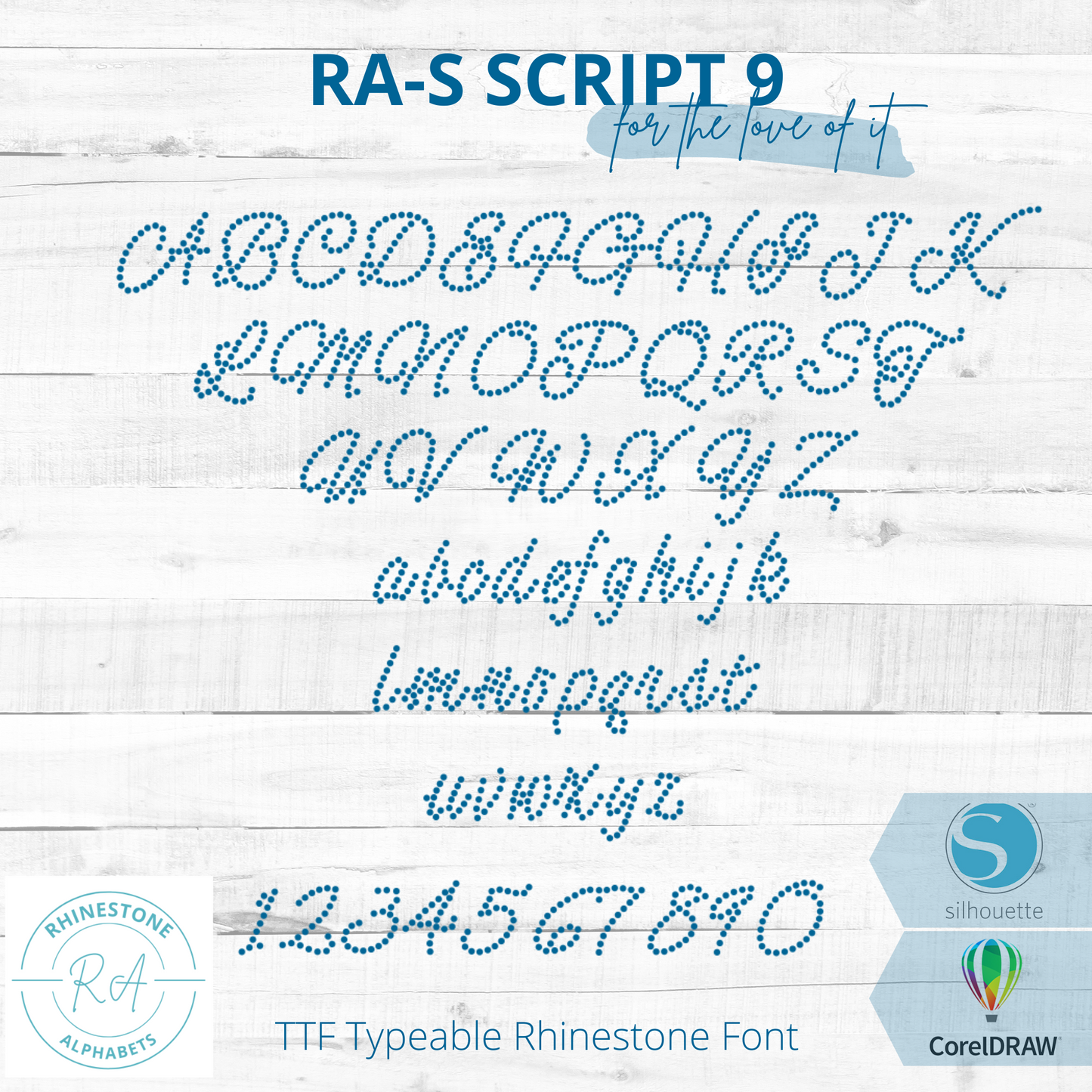 RA-S Script 9 - RhinestoneAlphabets