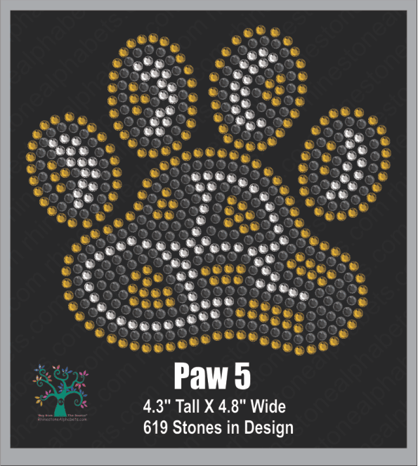 Paw 5 ,TTF Rhinestone Fonts & Rhinestone Designs