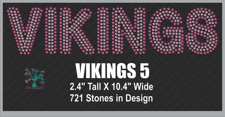 Vikings Word 5 Rhinestone TTF Alphabets and Rhinestone Designs