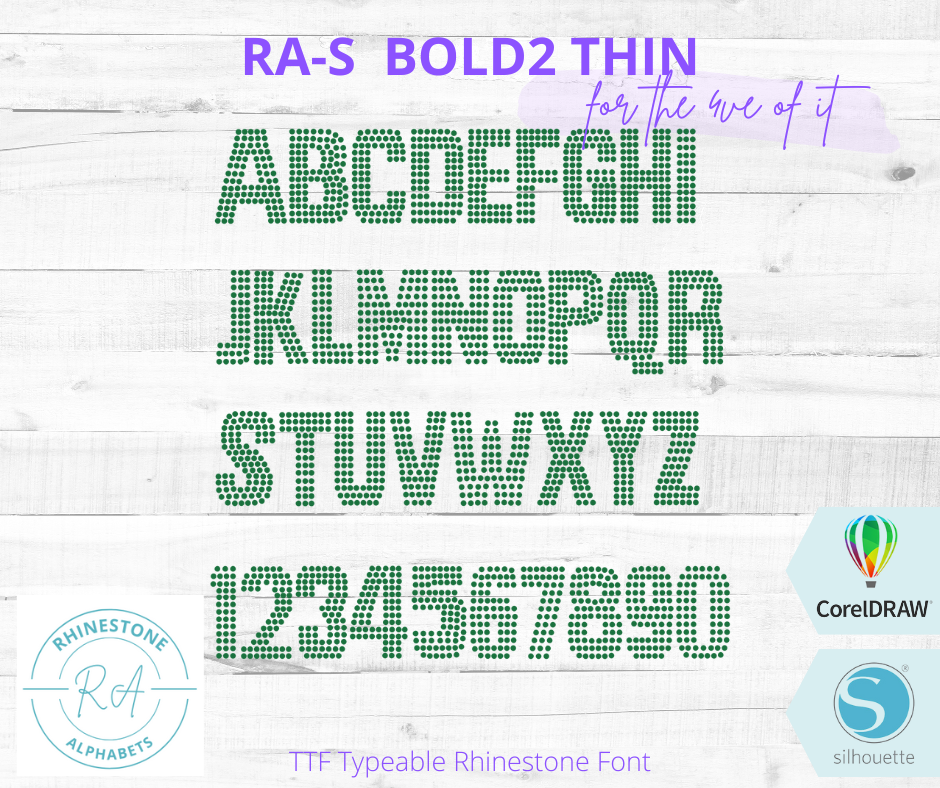 RA-S Bold 2 Thin - RhinestoneAlphabets