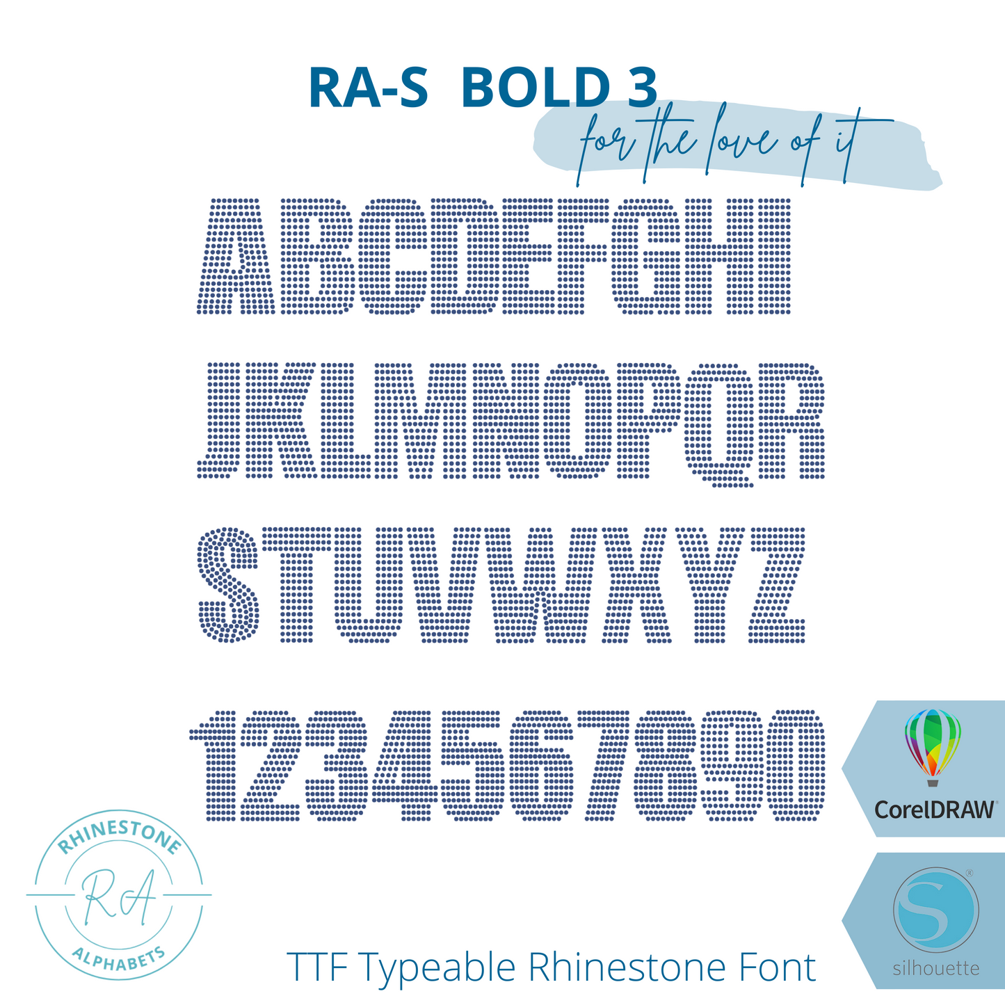 RA-S Bold 3 - RhinestoneAlphabets