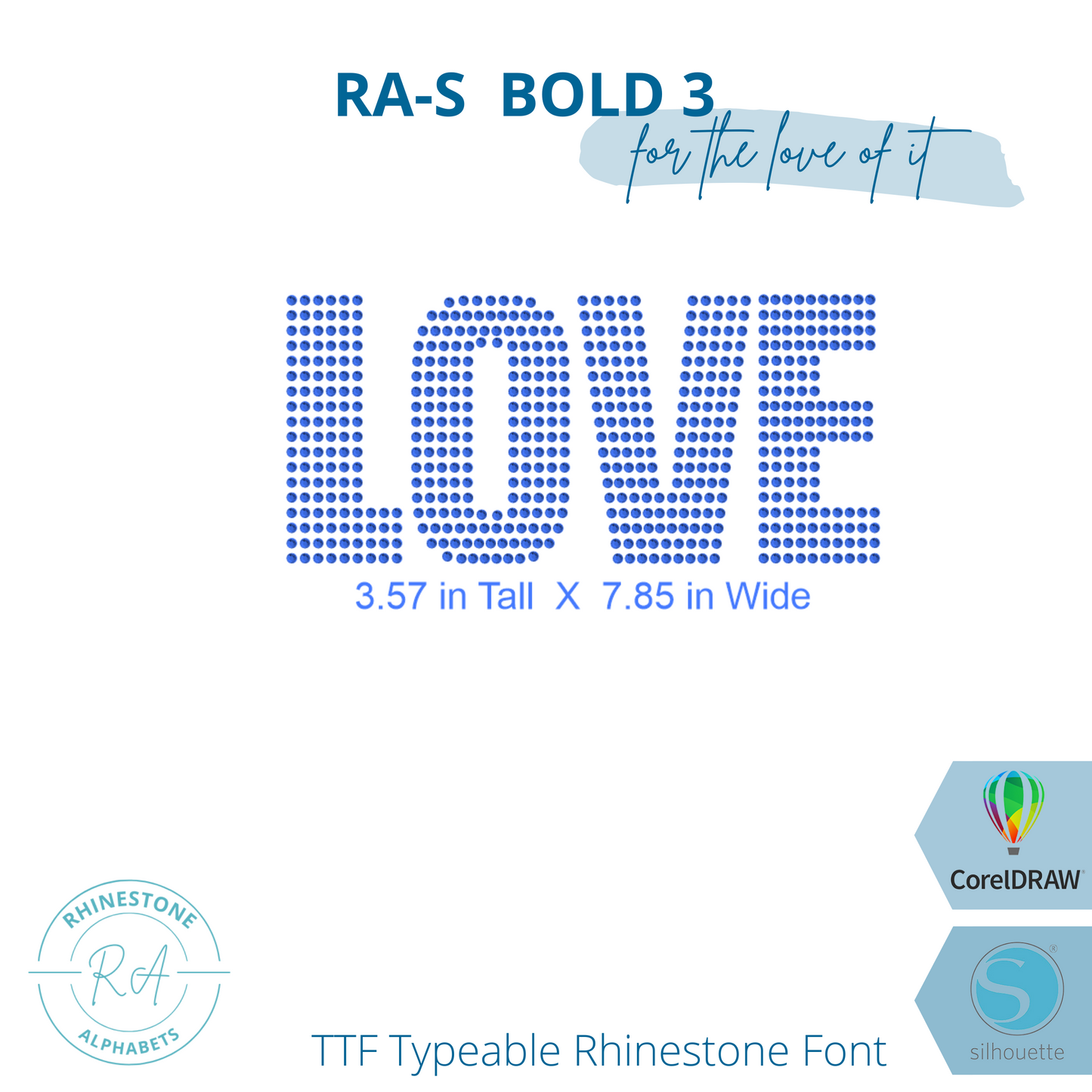 RA-S Bold 3 - RhinestoneAlphabets