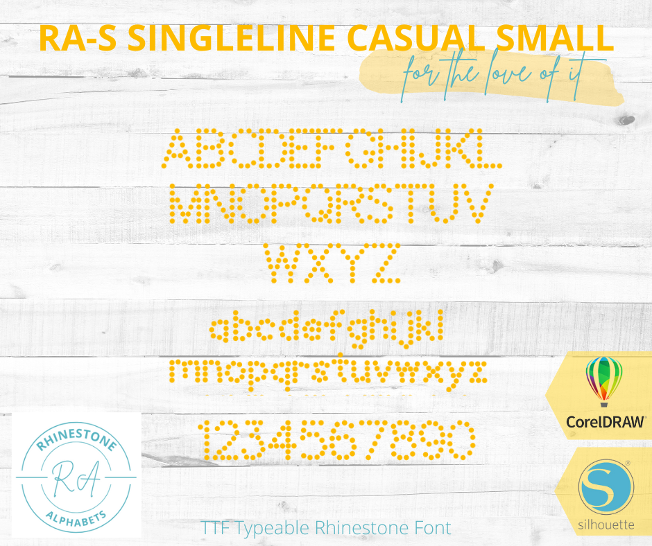 RA-S Singleline Casual Small - RhinestoneAlphabets